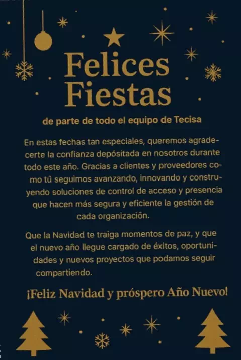 Felices fiestas de parte del equipo Tecisa